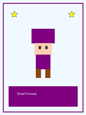 幽灵公主像素角色图，可短时间飞行穿透障碍，探索 赏金女王